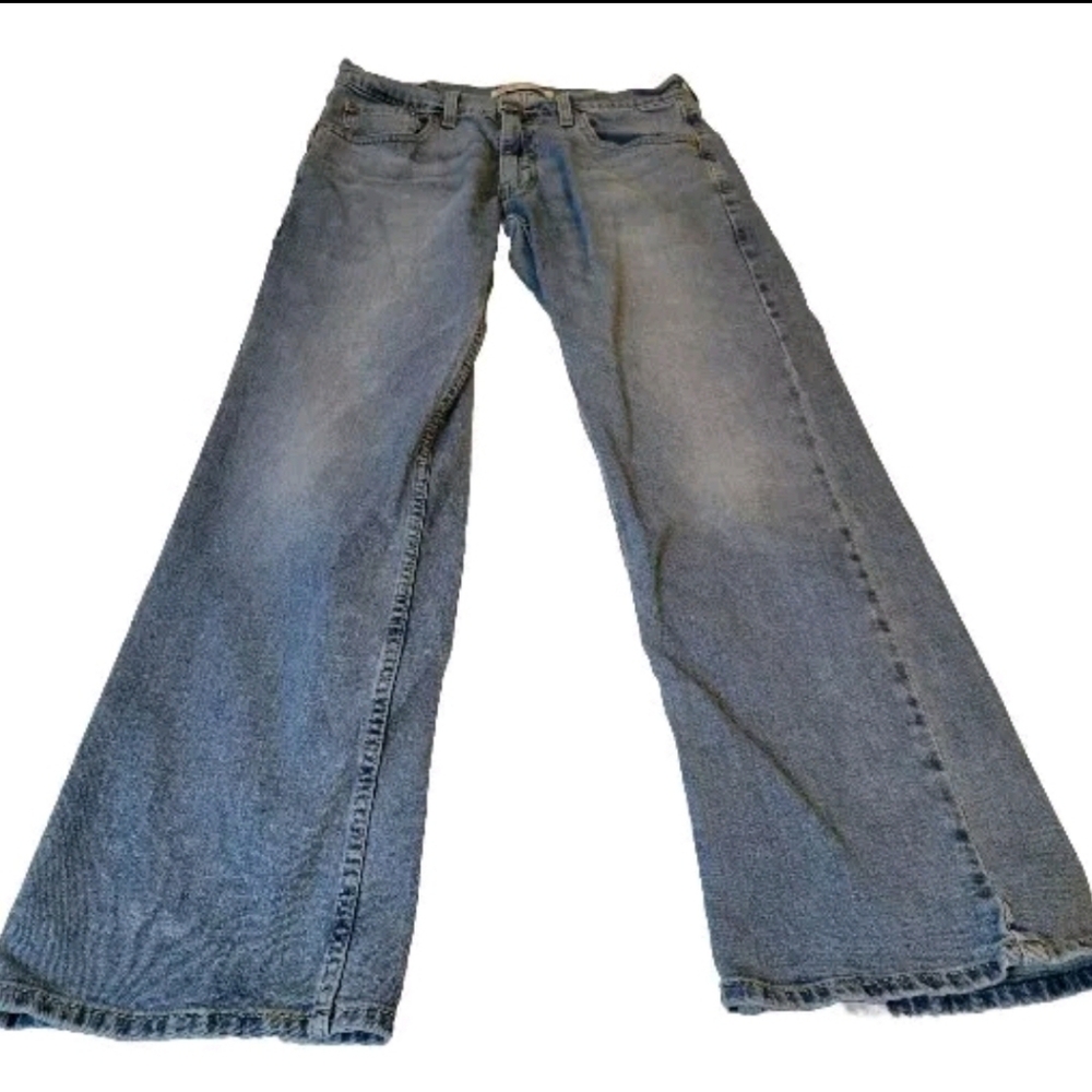 Levi Signature Men's 29x30 Light Blue Wash Straight Leg Relaxed Fit Denim Jeans